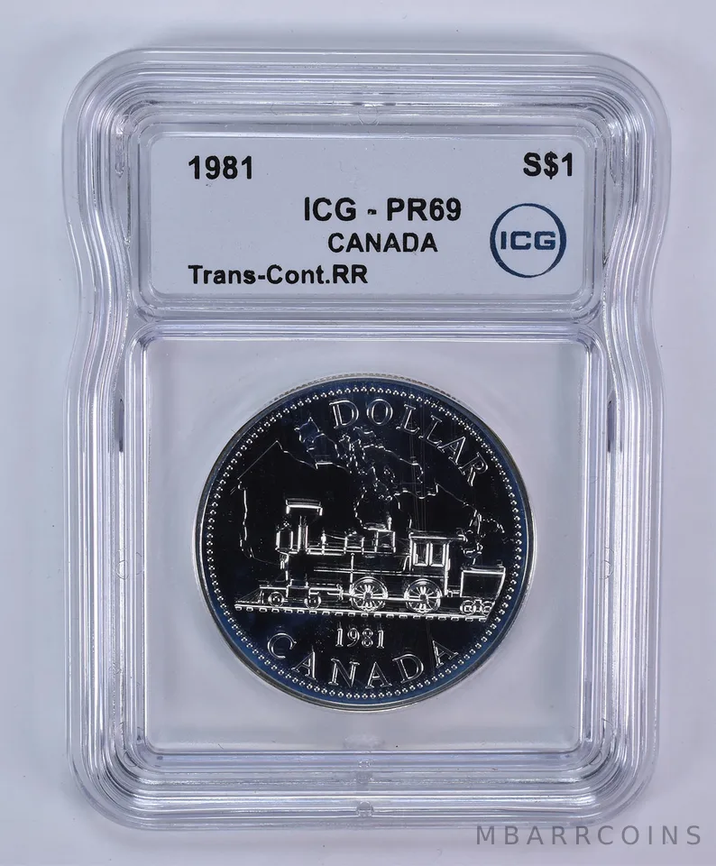 1981 Canada 1 Dollar Silver Transcontinental Railroad PR69 ICG