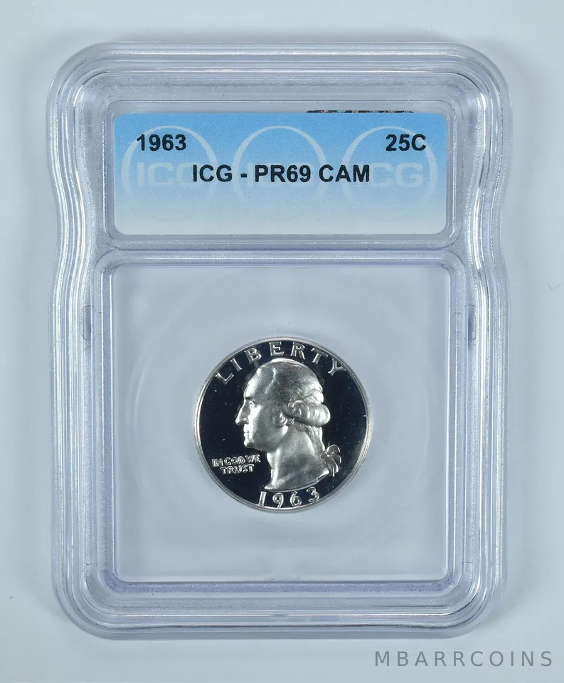 1963 Washington Quarter PR69 CAM ICG