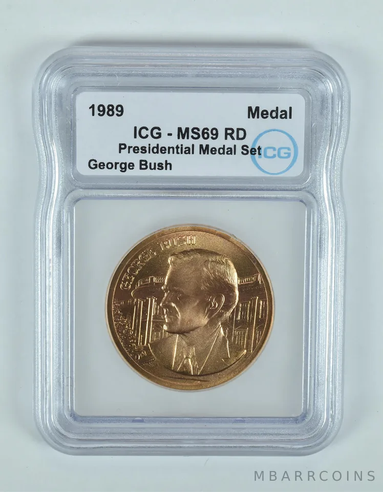 (1989) Presidential Medal Set George Bush MS69 RD ICG