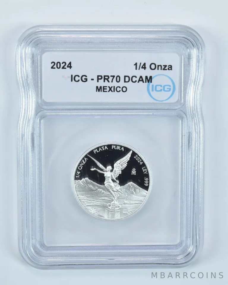 2024 Mo Mexico 1/4 Onza Silver Libertad PR70 DCAM ICG