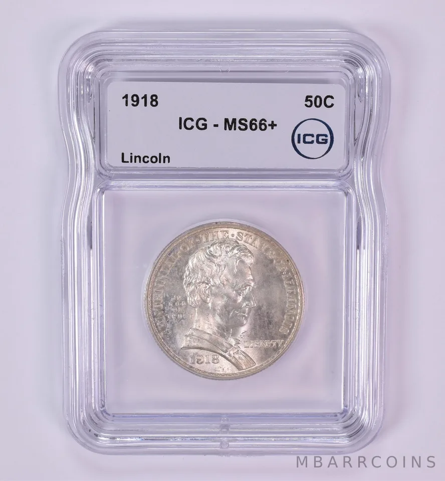 1918 Lincoln Commemorative Half Dollar MS66+ ICG *1786