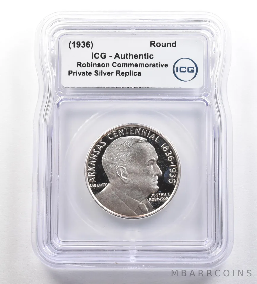 (1936) Robinson Commemorative Gallery Silver Half Dollar ICG *4257