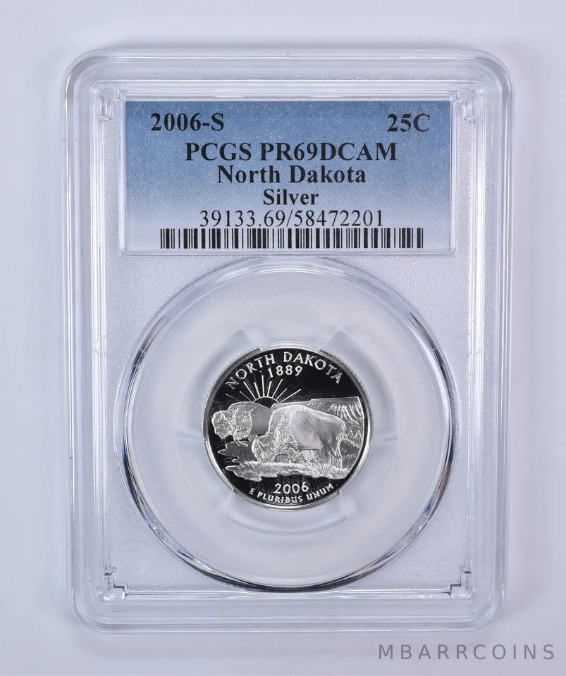 2006-S Washington State Quarter Silver North Dakota PR69 DCAM PCGS