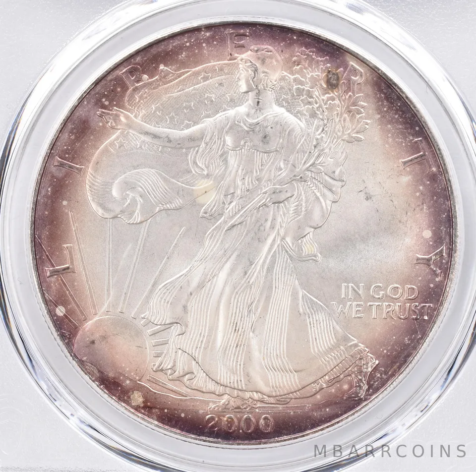 2000 American Silver Eagle MS64 PCGS Beautiful Tone *1492