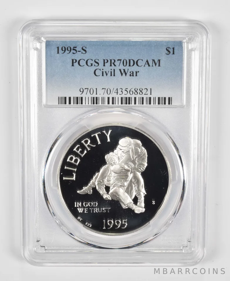 1995-S Civil War Commemorative Silver Dollar PR70 PCGS Blue Label