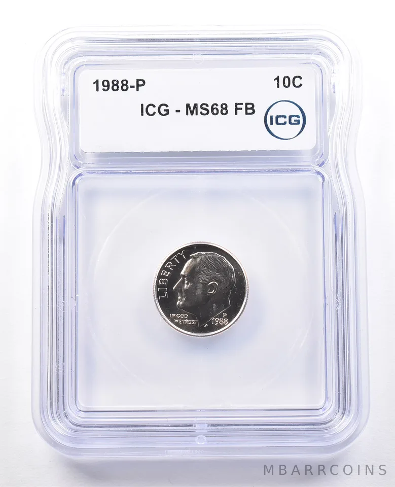 1988-P Roosevelt Dime MS68 FB ICG