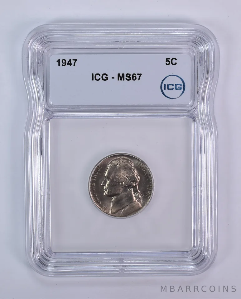 1947 Jefferson Nickel MS67 ICG
