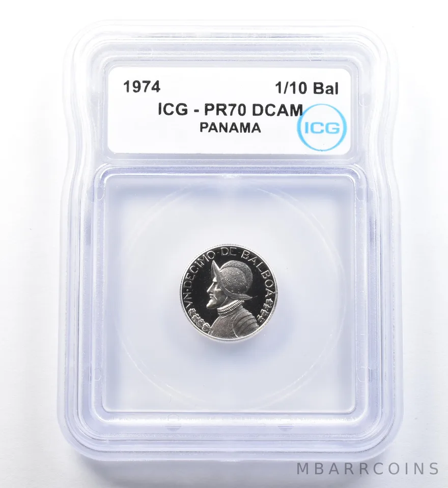 1974 Panama 1/10 Balboa PR70 DCAM ICG *1135