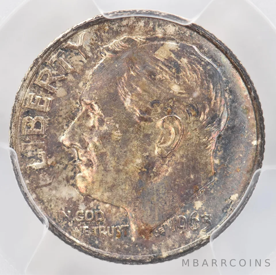 1963 Roosevelt Dime MS63 PCGS Beautiful Tone *0897