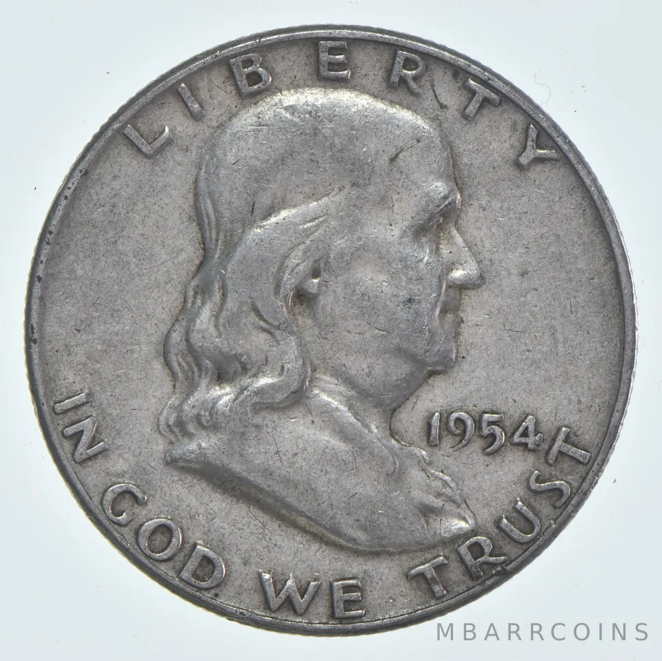 1954 (P) Franklin Half Dollar Circulated 90% Silver (1pc)