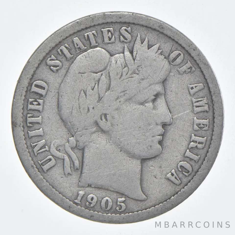 1905-O Barber Dime 90% Silver VG Condition