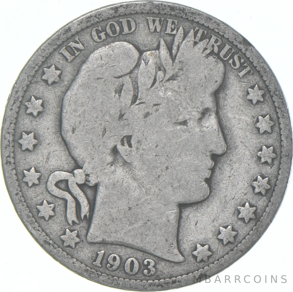 1903 Barber Half Dollar Average Circ 90% Silver