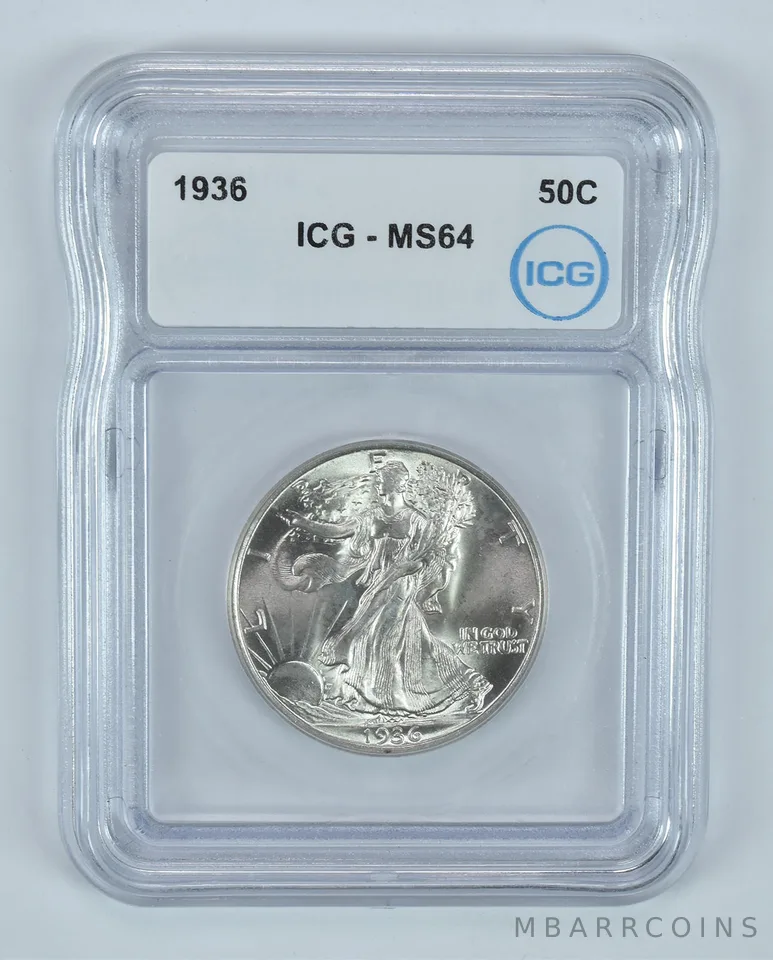 1936 Walking Liberty Half Dollar MS64 ICG *9145