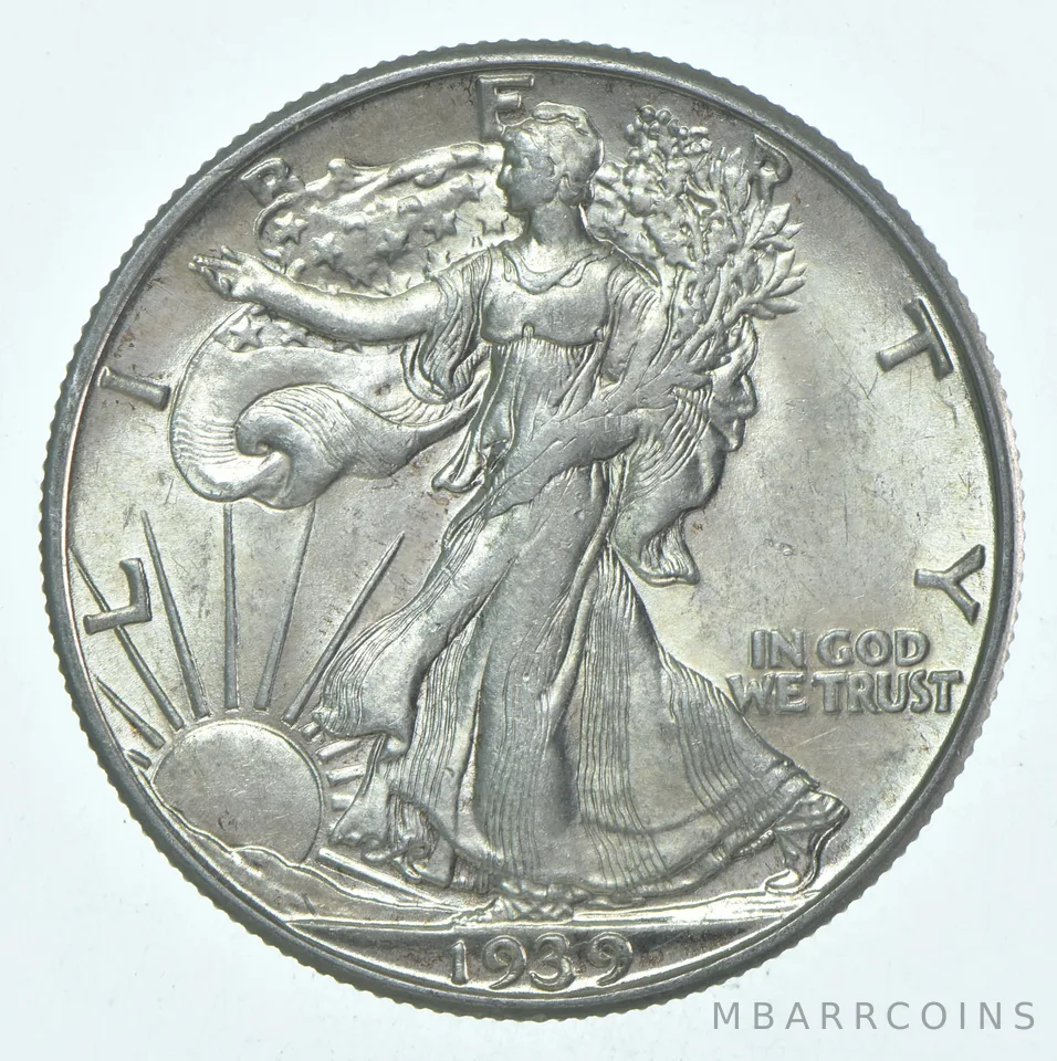 BU 1939-D Walking Liberty Half Dollar Uncirculated 90% Silver