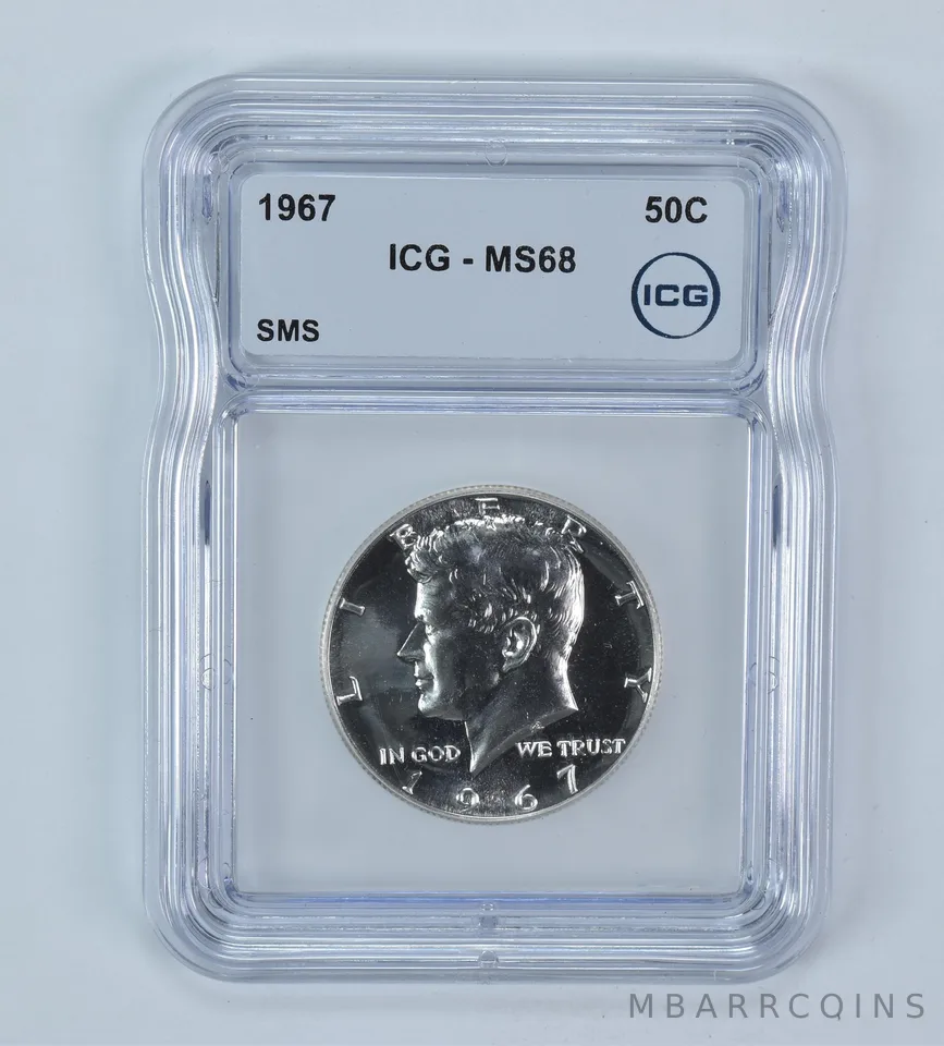 1967 Kennedy Half Dollar SMS MS68 ICG