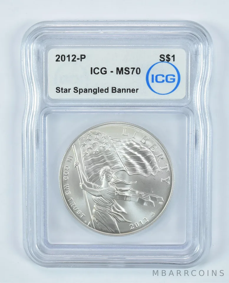 2012-P Star Spangled Banner Commemorative Silver Dollar MS70 ICG