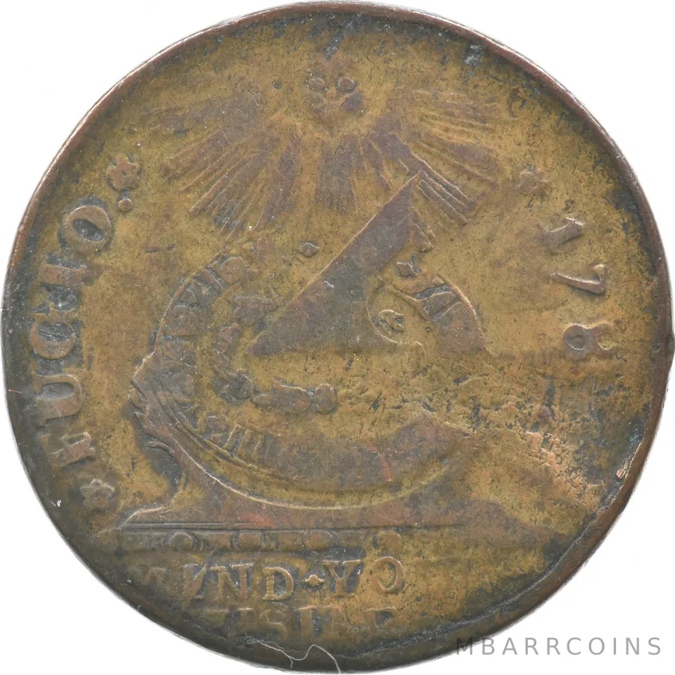 1787 Fugio Cent - Ben Franklin Designed Colonial Coin *4777