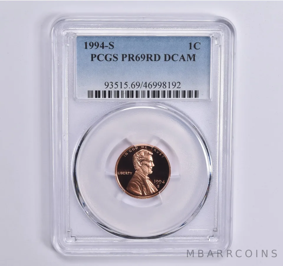 1994-S Lincoln Memorial Cent PR69 RD PCGS Blue Lbl