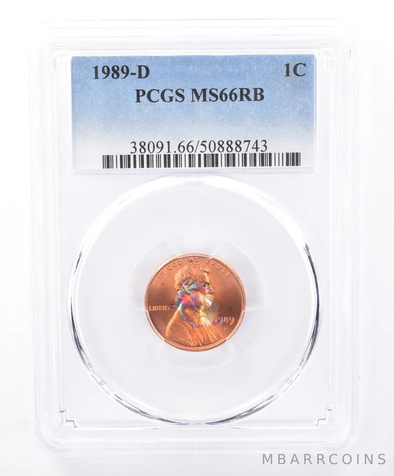 1989-D Lincoln Memorial Cent MS66 RB PCGS Beautiful Tone *9319