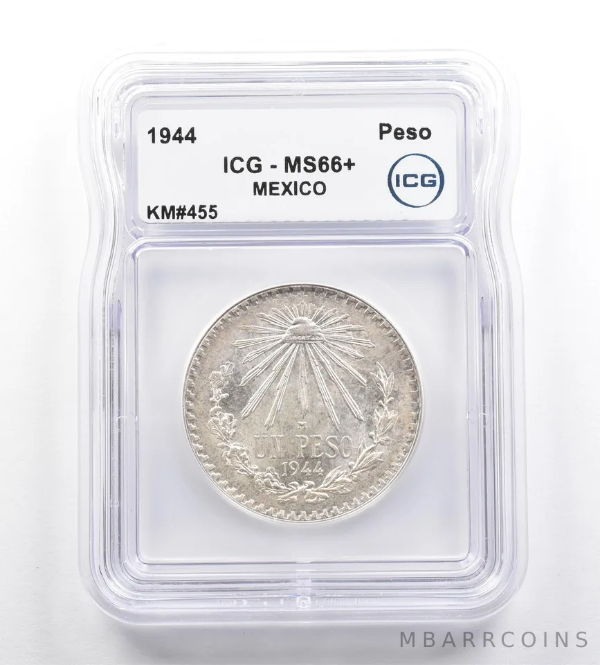 1944 M Mexico Peso KM#455 MS66+ ICG *7307