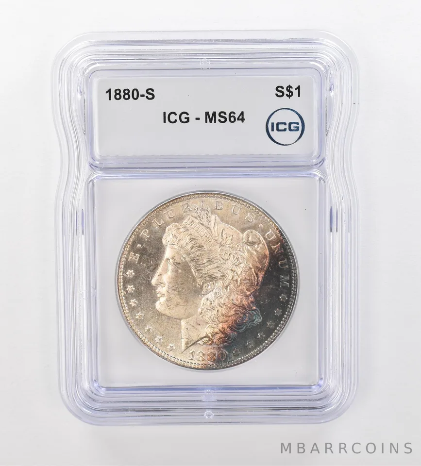 1880-S Morgan Silver Dollar MS64 ICG Beautiful Tone *0981