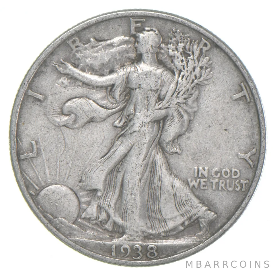 1938 XF Walking Liberty Half Dollar 90% Silver