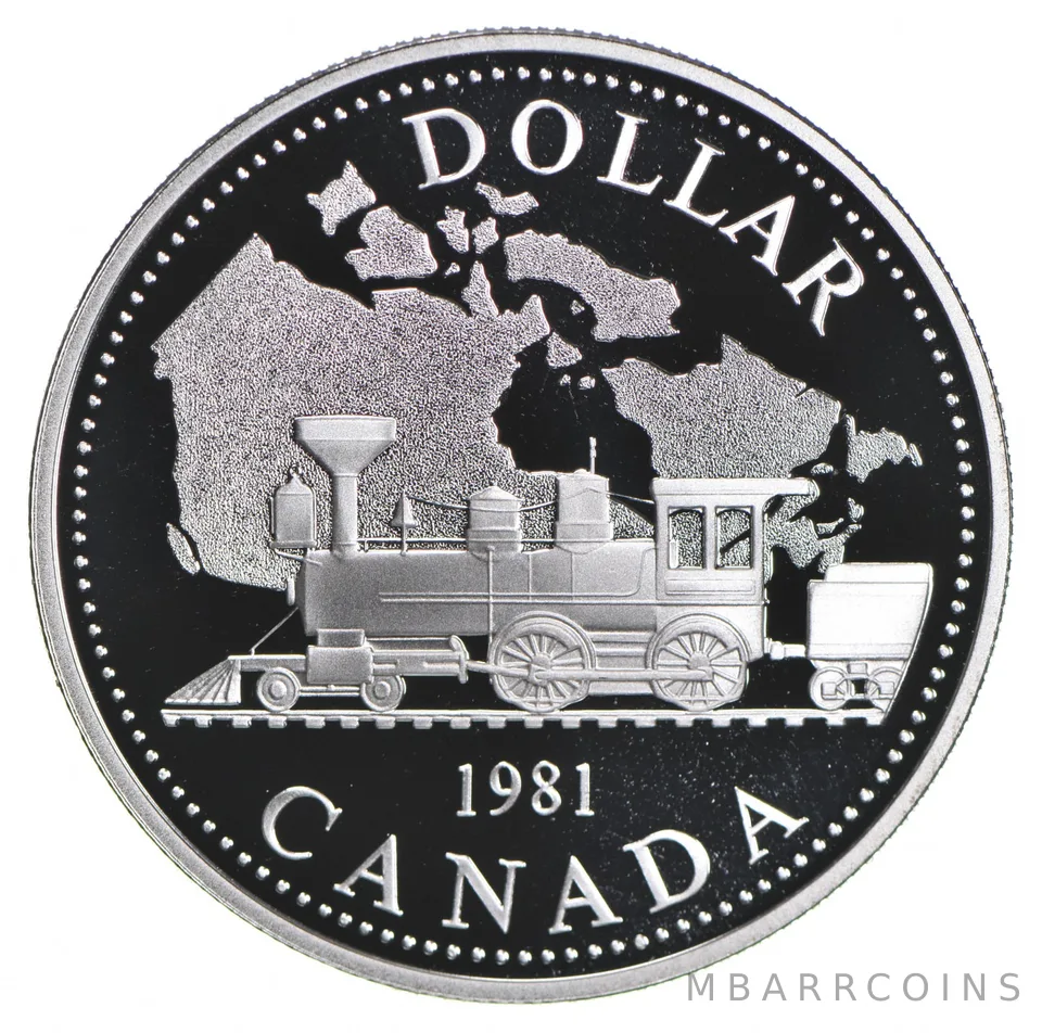 1981 Canada 50% Silver Canadian Silver Dollar - Transcontinental Railroad