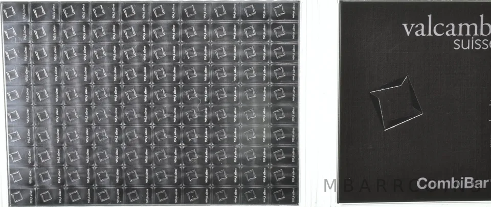 100 Grams Silver Valcambi Suisse CombiBar 100x1g Bars (sealed in Assay)