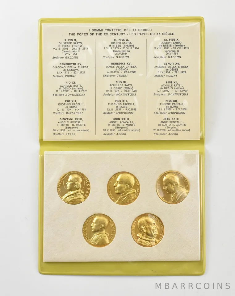 (5) Pope Of 20th Century Pius X Benedict XV Pius XI Pius XII John XXIII *8192
