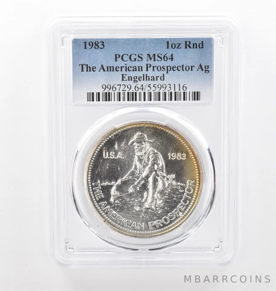 1983 Engelhard Prospector 1 Oz Silver MS64 PCGS Beautiful Tone *2135