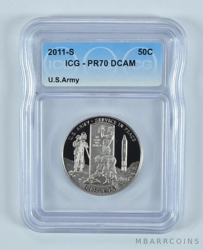 2011-S US Army Commemorative Half Dollar PR70 DCAM ICG
