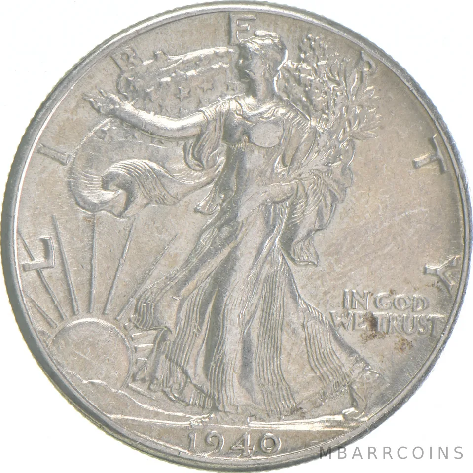 AU 1940 (P) Walking Liberty Half Dollar Almost Unc 90% Silver (1pc)