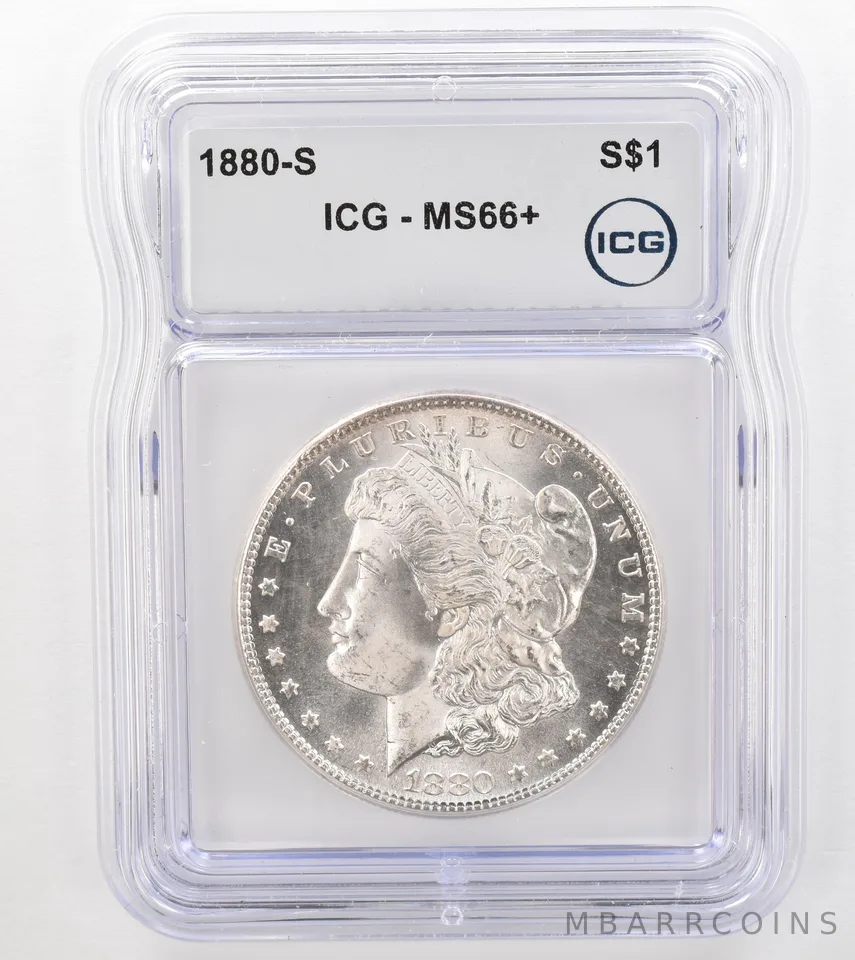 1880-S Morgan Silver Dollar MS66+ ICG Beautiful Tone Reverse *9124