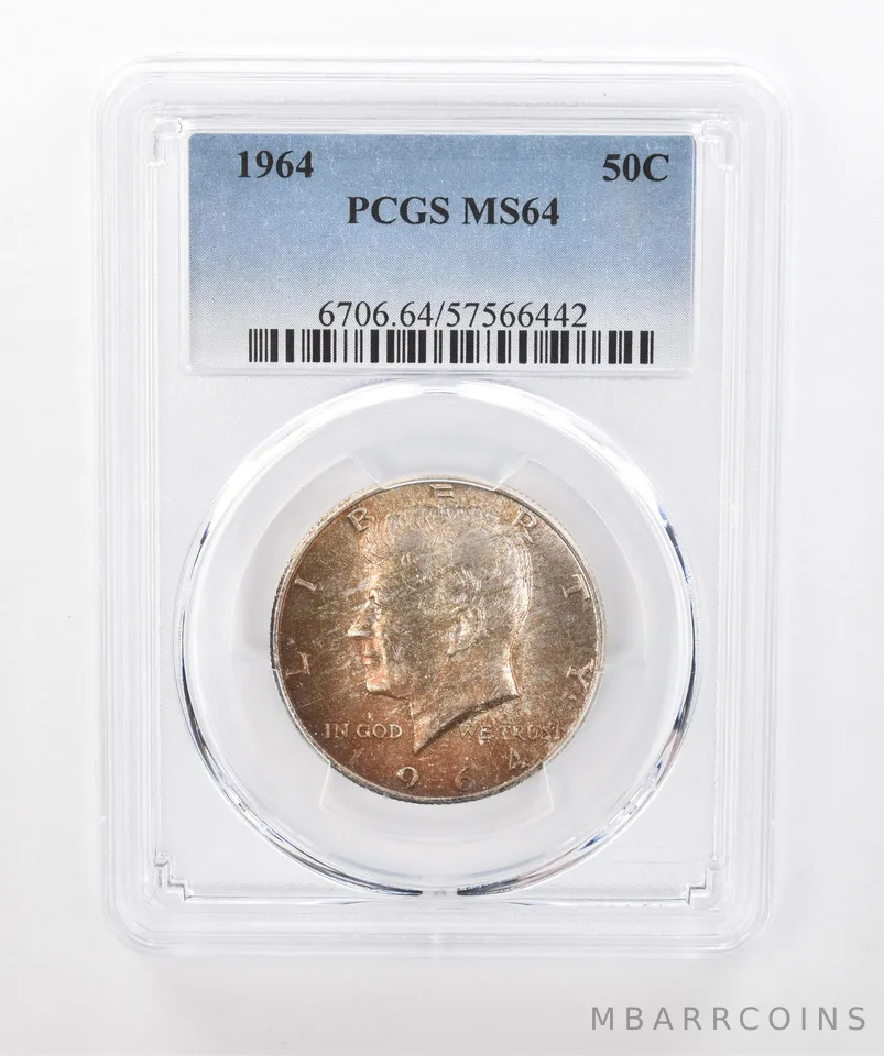 1964 Kennedy Half Dollar MS64 PCGS Beautiful Tone a1370