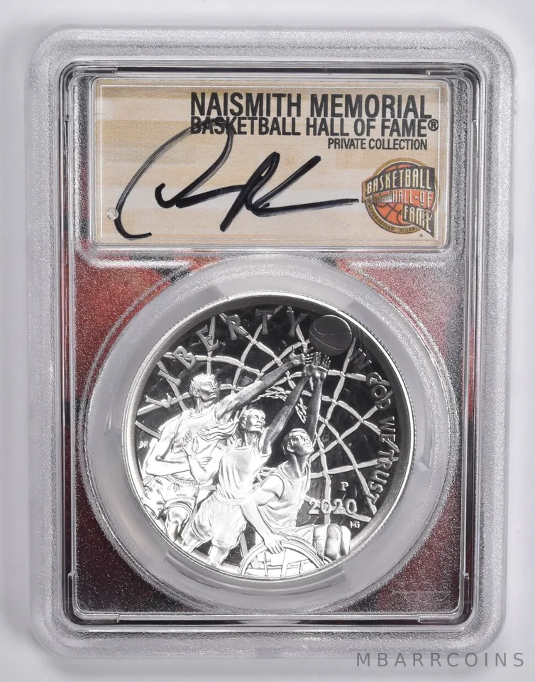 2020-P DENNIS RODMAN SIGNED Basketball HOF Commemorative Dollar PR70 PCGS