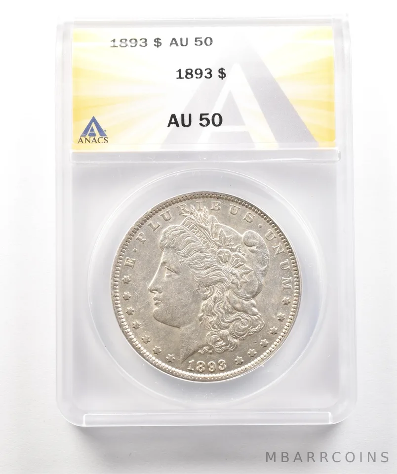 1893 Morgan Silver Dollar AU50 ANACS *4342