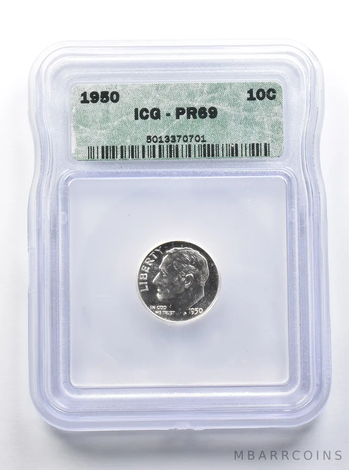 PR69 1950 Roosevelt Dime ICG *8358