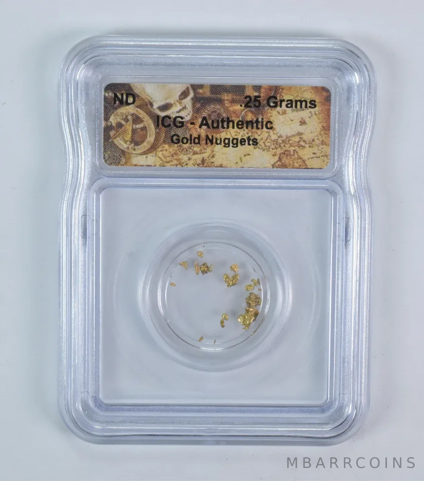 (ND) 0.25 Grams Gold Nugget Authentic ICG