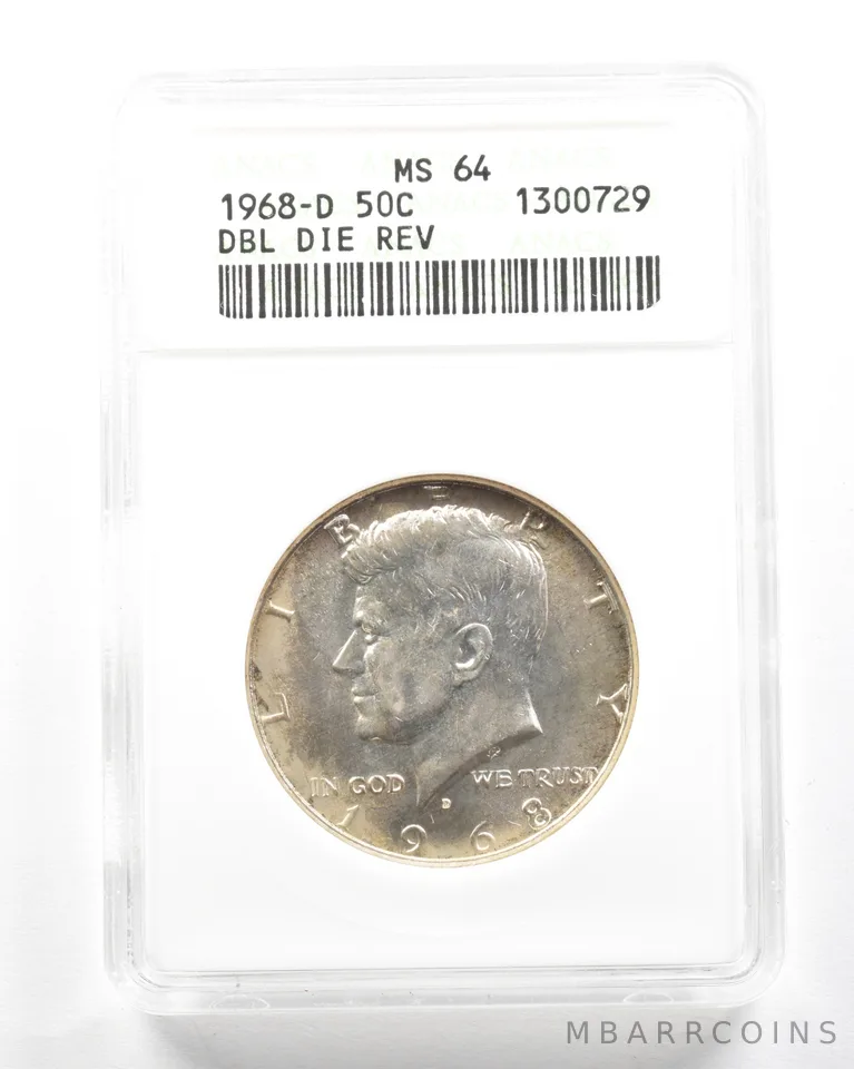 1968-D Kennedy Half Dollar DDR MS64 ANACS *2100