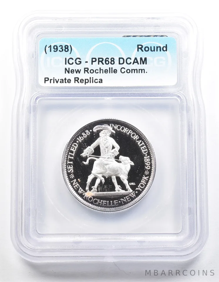 1938 New Rochelle Half Dollar PR68 ICG Museum Gallery Strike *1259