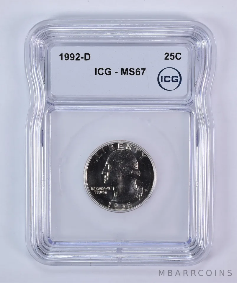 1992-D Washington Quarter MS67 ICG