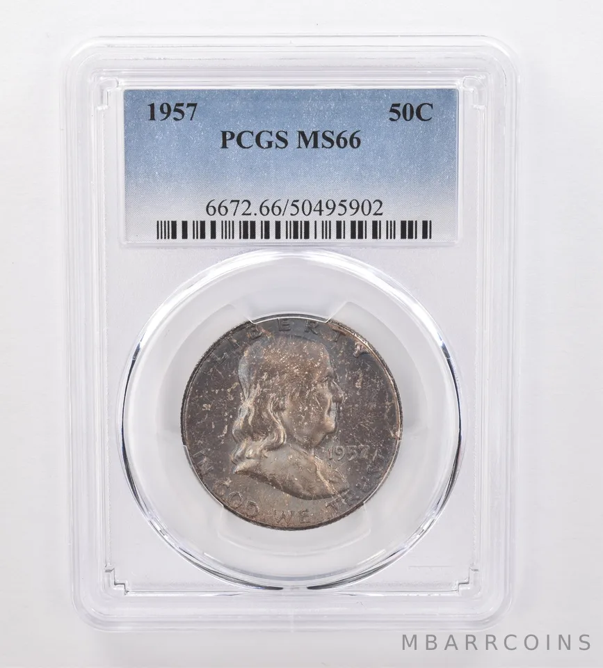 1957 Franklin Half Dollar MS66 PCGS Beautiful Tone *9983