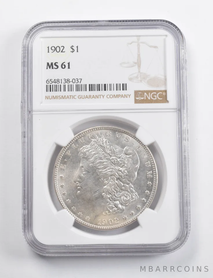 MS61 1902 Morgan Silver Dollar NGC a3411