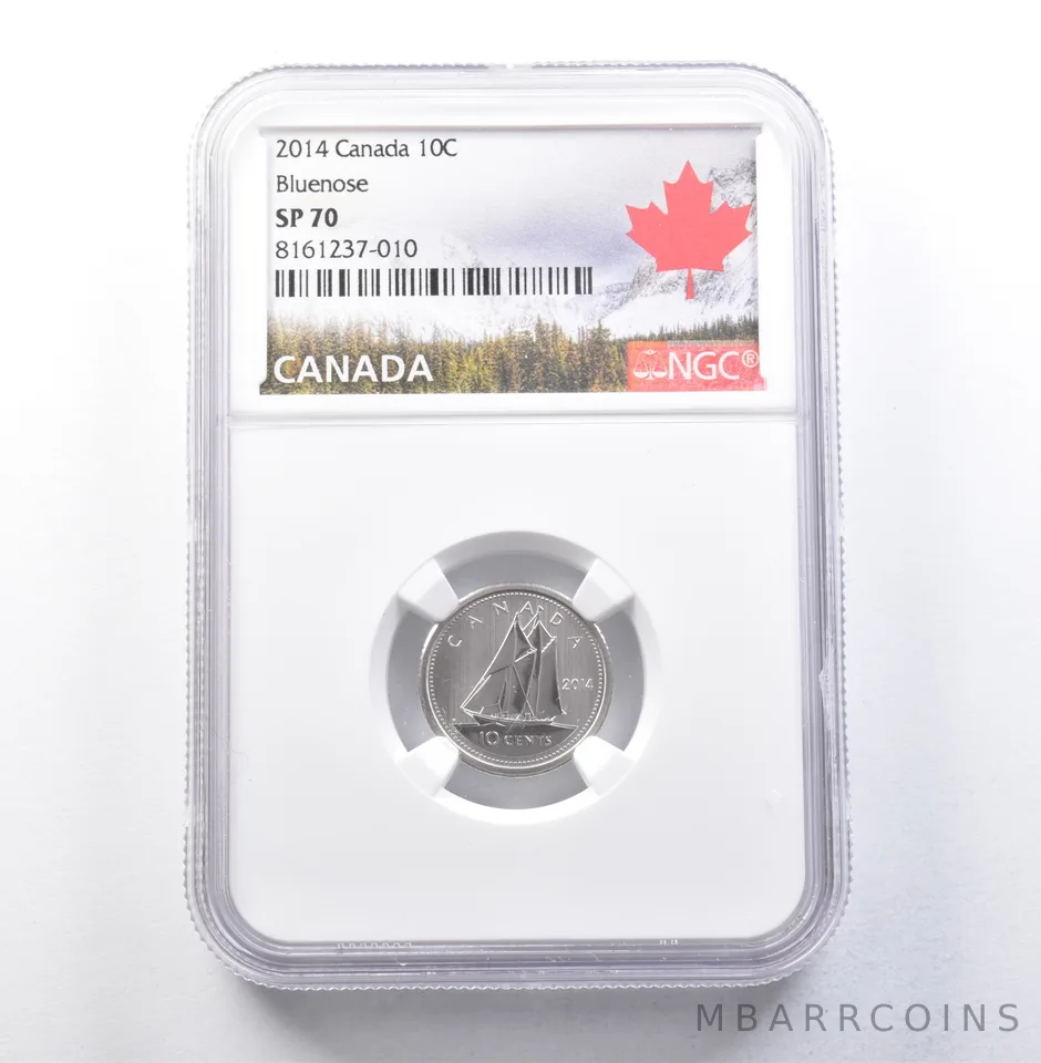 2014 Canada 10 Cents Bluenose SP70 NGC *5918