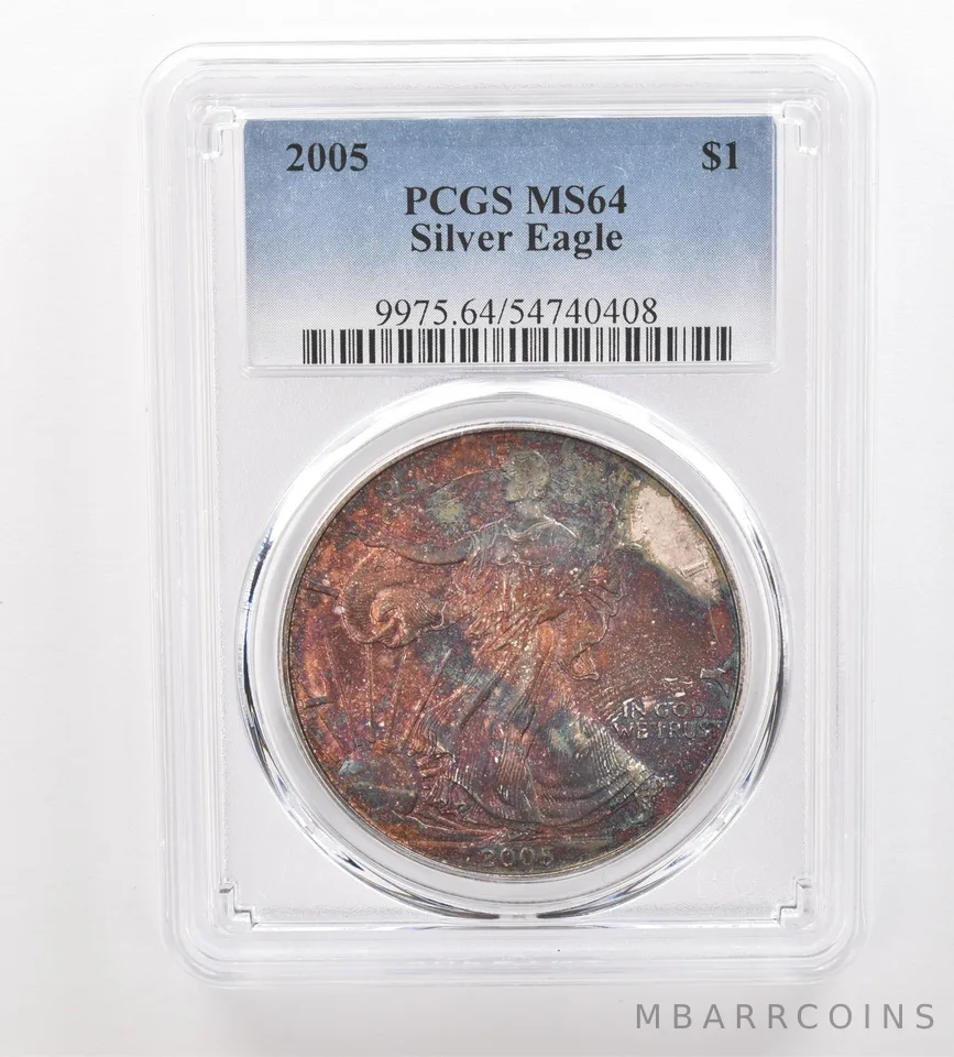 2005 American Silver Eagle MS64 PCGS Beautiful Tone *3226