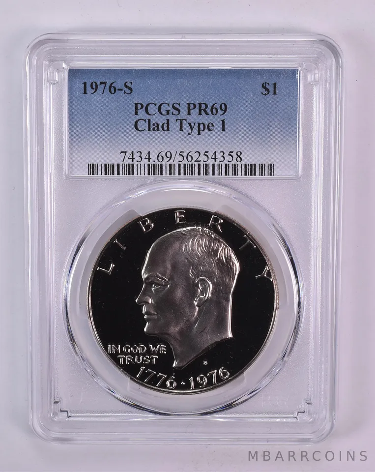 1976-S Eisenhower $1 Type 1 Clad PR69 PCGS Blue Label