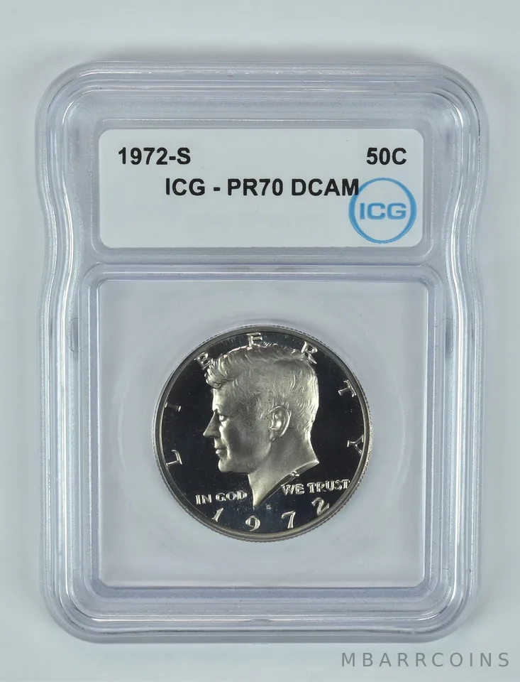 1972-S Kennedy Half Dollar PR70 DCAM ICG