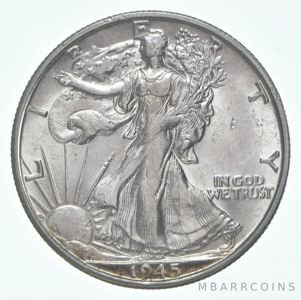 CHAU 1945-S Walking Liberty Half Dollar Choice AU 90% Silver (1pc)