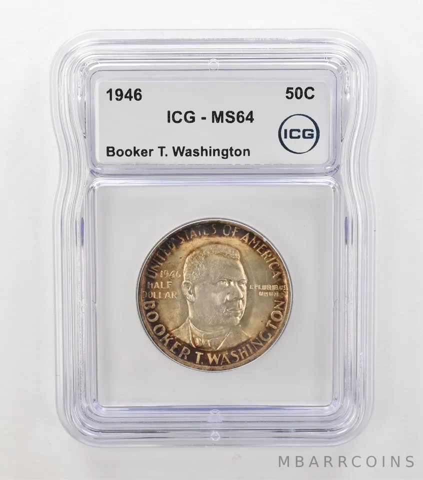1946 Booker T Washington Commemorative Half Dollar MS64 ICG Beautiful Tone *6880