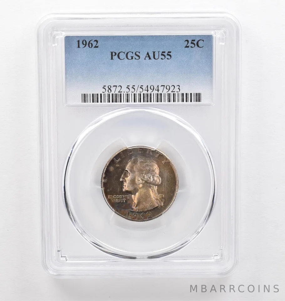 1962 Washington Quarter AU55 PCGS Beautiful Tone *0316